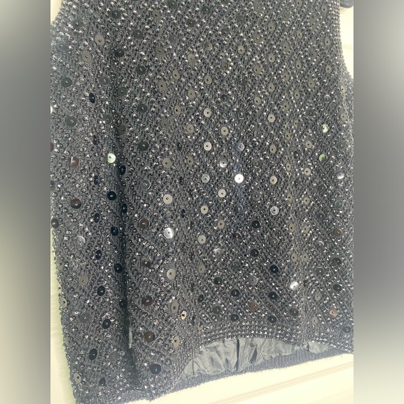 Vintage Cyn Les 50s 60s Hand beaded black top - Picture 2 of 4